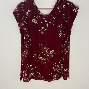 Chic Floral Maroon Blouse for Women